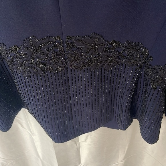 Navy Embellished Sequined Blazer 16 - Picture 10 of 10